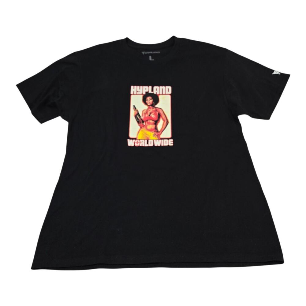 Hypland Men's Large World Wide End Racism T-Shirt Black